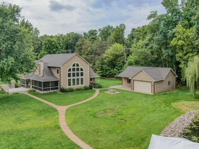 birds eye view of property