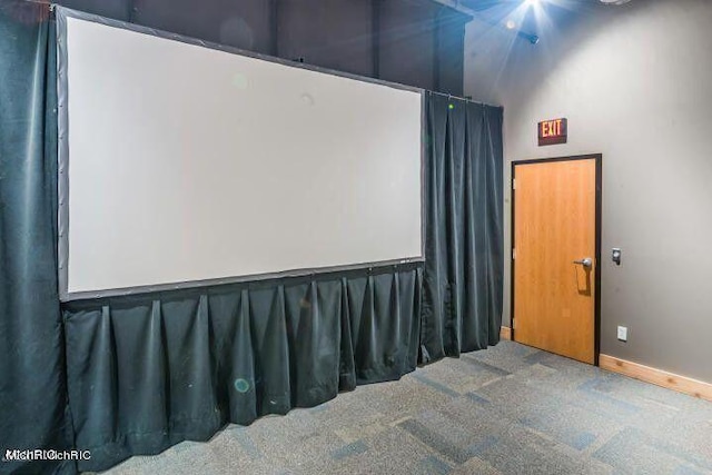 view of carpeted home theater room