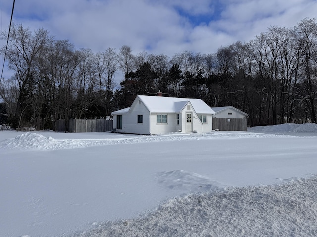 view of snow covered structure