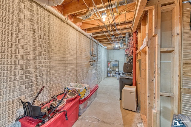 view of unfinished basement