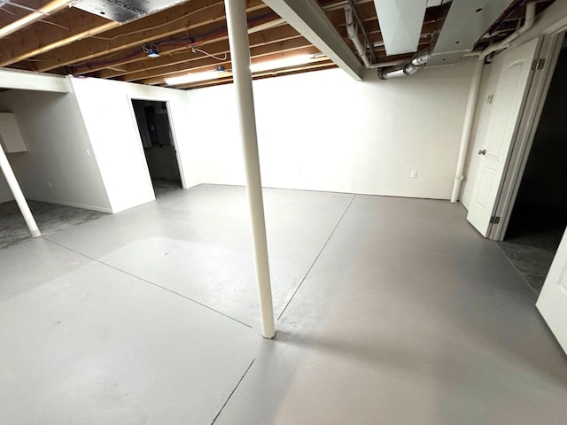 view of unfinished below grade area
