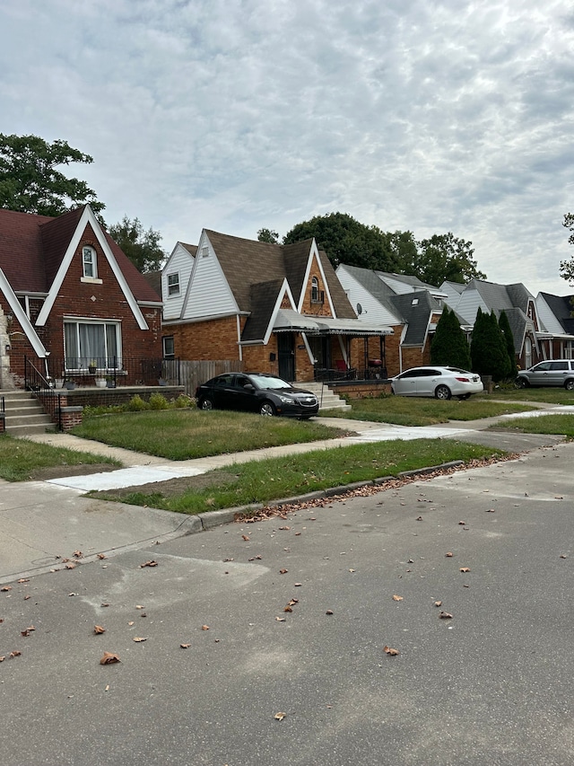 view of front of home with a residential view