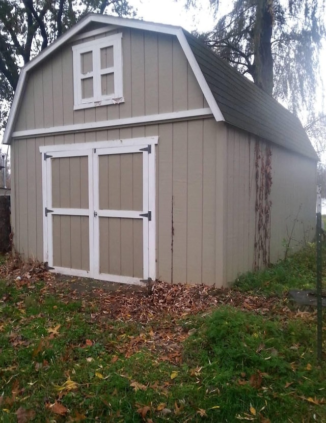 view of shed