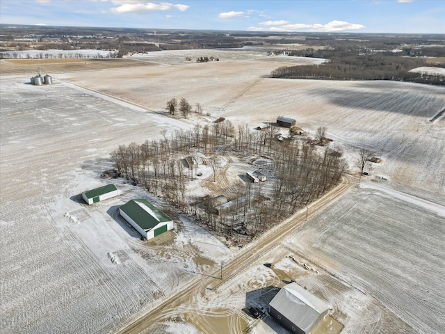 4087 Amble Rd, Coral, MI 49322 - snowy aerial view featuring a rural view