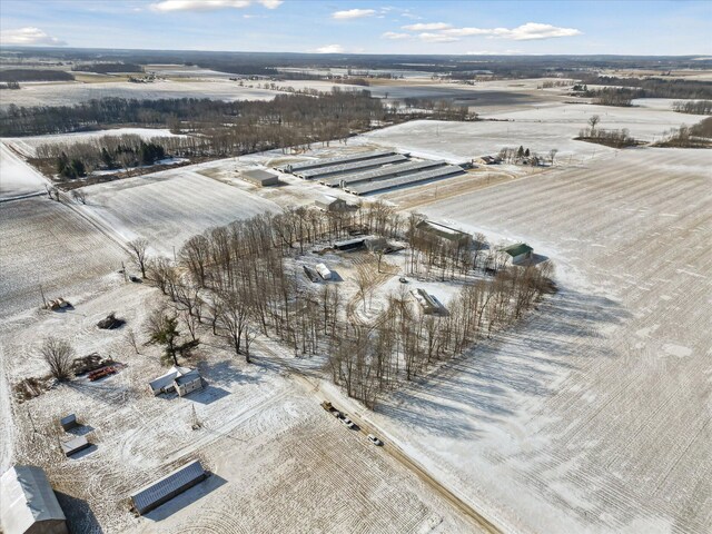 4087 Amble Rd, Coral, MI 49322 - snowy aerial view with a rural view