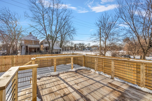 wooden terrace with fence