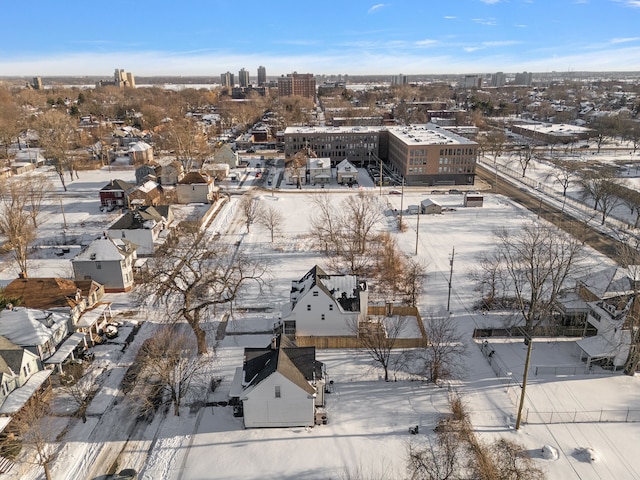 aerial view featuring a city view