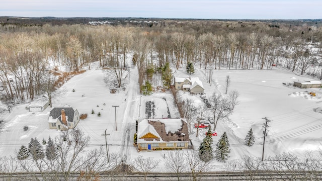 view of snowy aerial view