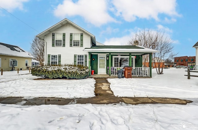 view of front of home with covered porch