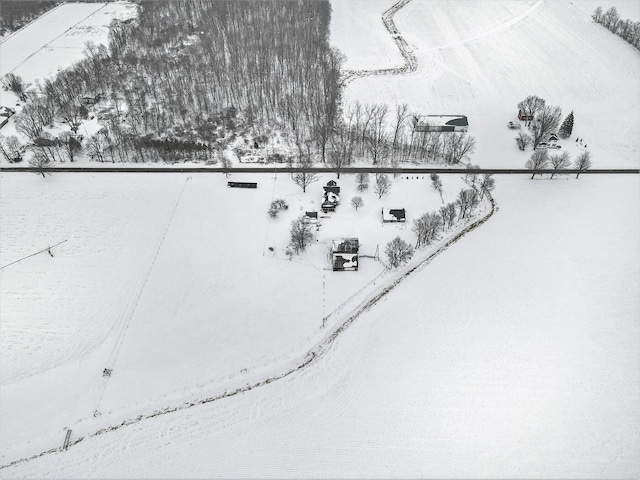 view of snowy aerial view