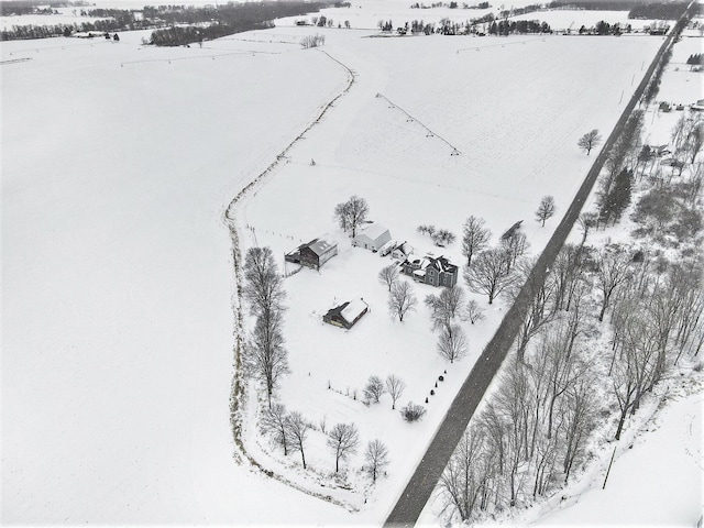 view of snowy aerial view