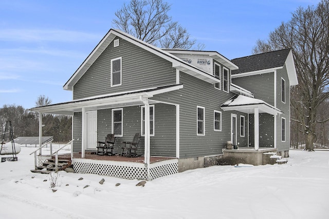 exterior space with covered porch