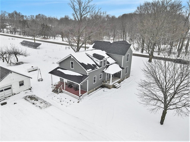 view of snowy aerial view