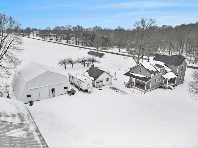 view of snowy aerial view