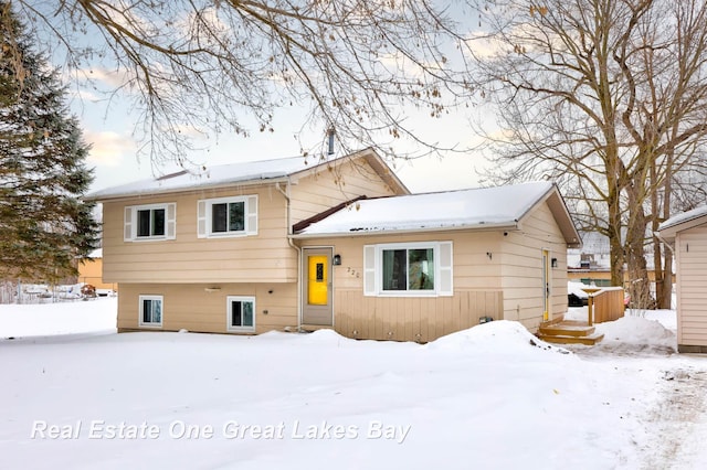 view of split level home