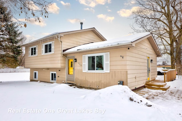 view of split level home