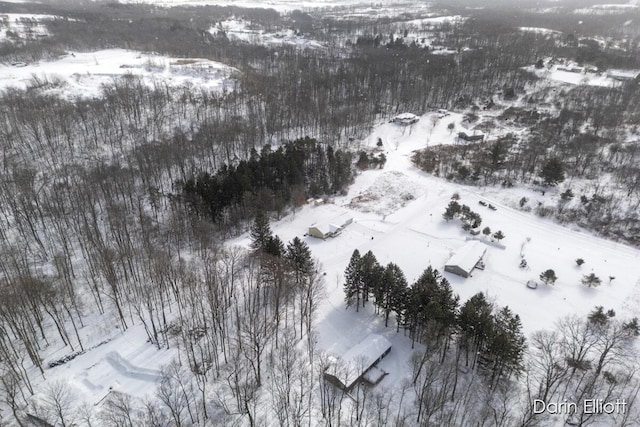 view of snowy aerial view