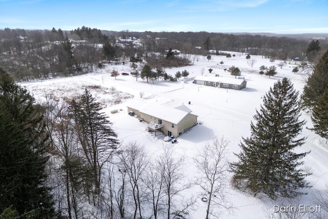 view of snowy aerial view