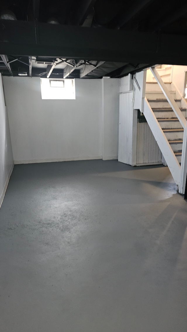 basement with stairs