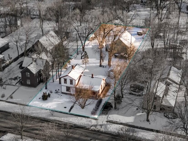 view of snowy aerial view