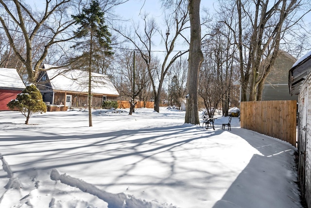 view of snowy yard