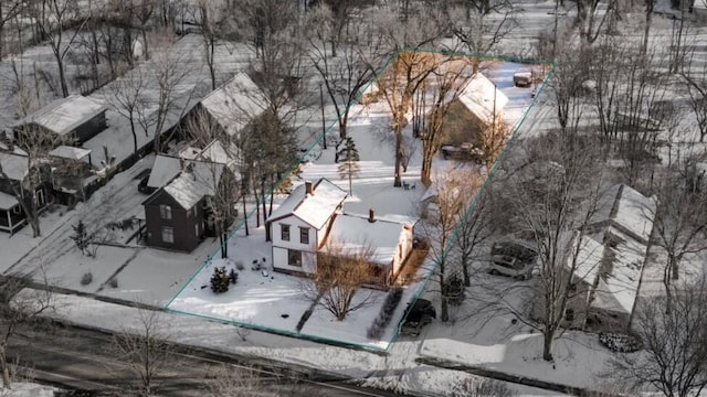 view of snowy aerial view