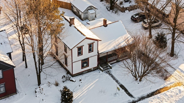 view of snowy aerial view