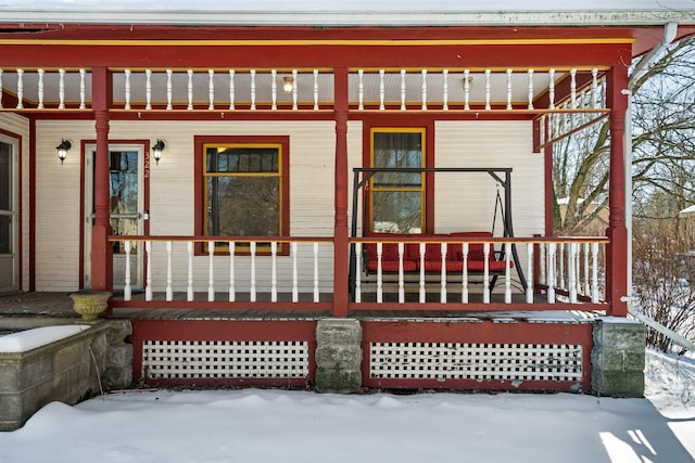 exterior space with covered porch