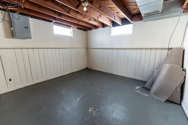 18953 Woodcrest St, Harper Woods, MI 48225 - below grade area featuring wood walls and electric panel