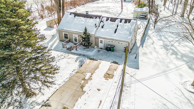 view of snowy aerial view