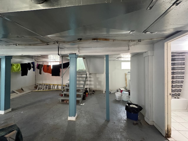 view of basement