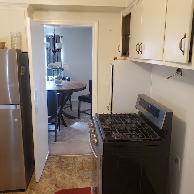 kitchen featuring white cabinets and stainless steel appliances