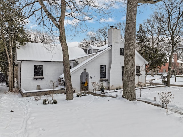 exterior space with a chimney