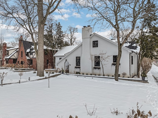 exterior space with a chimney