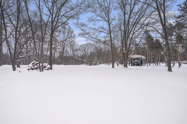 view of snowy yard