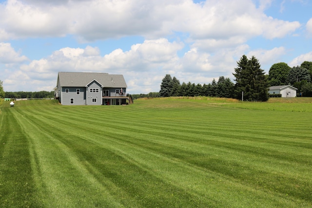 view of yard featuring a deck