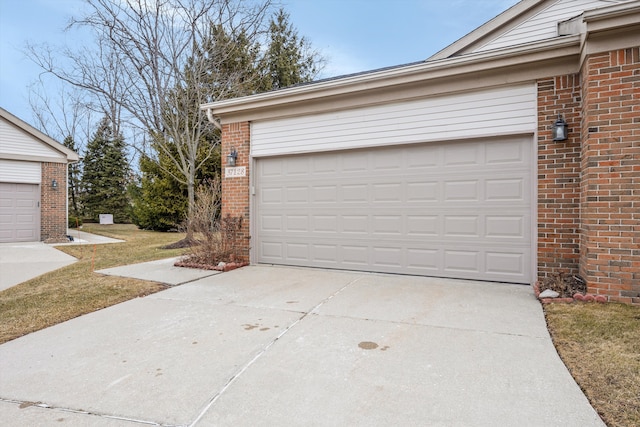 garage with driveway