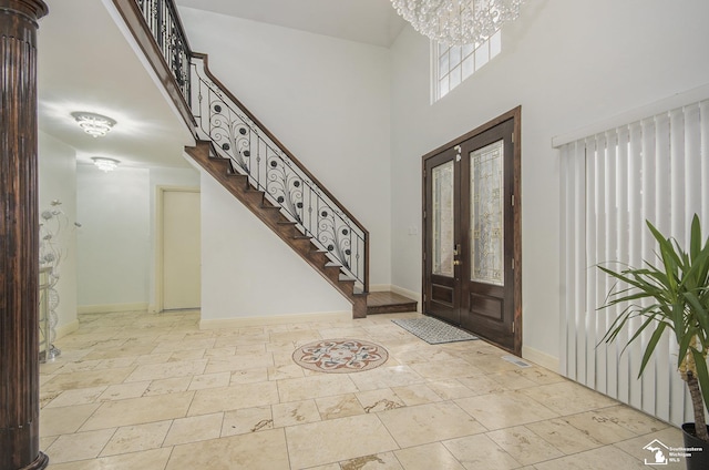 7740 Ternes St, Dearborn, MI 48126 - entryway with baseboards, stairs, and a high ceiling