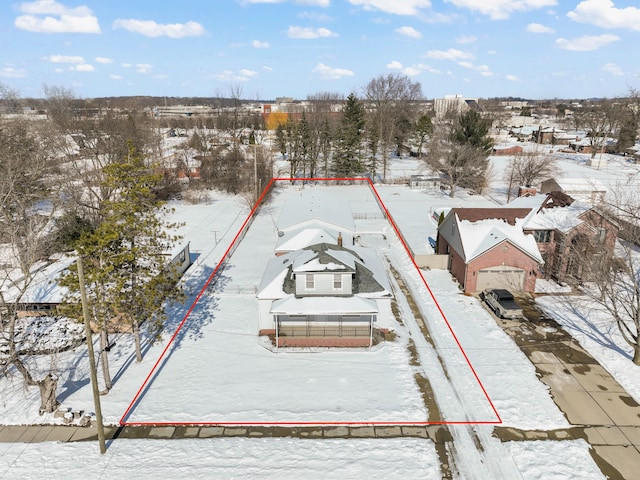 view of snowy aerial view