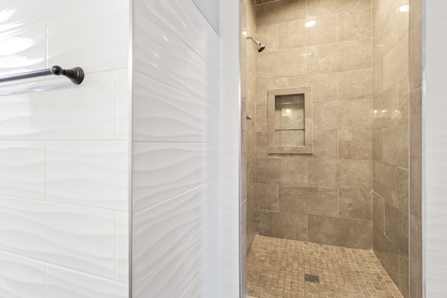 bathroom featuring a stall shower