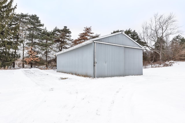 view of snow covered structure