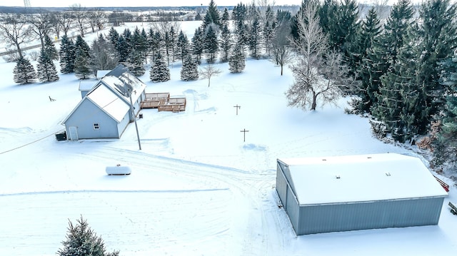 view of snowy aerial view