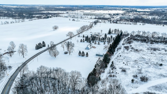 view of snowy aerial view