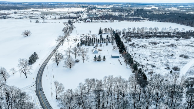 view of snowy aerial view