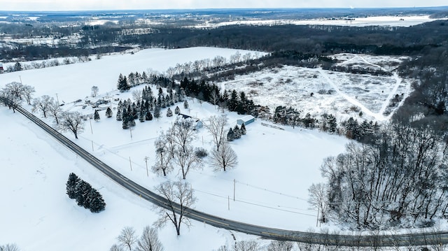 view of snowy aerial view