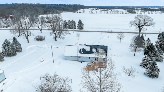 view of snowy aerial view