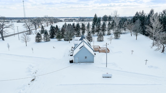 view of snowy aerial view