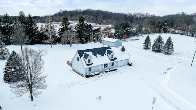 view of snowy aerial view