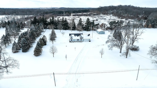 view of snowy aerial view