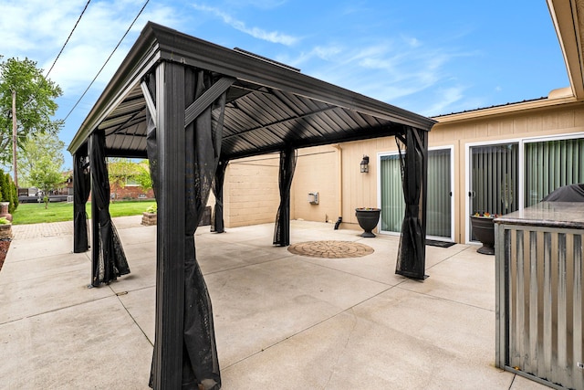 view of patio / terrace featuring a gazebo